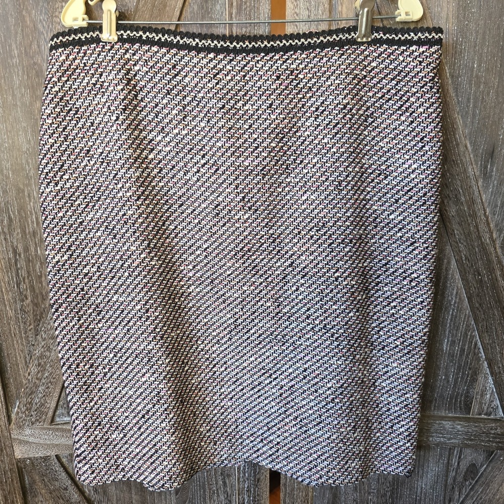 Talbots Skirt Women's Size 16 Orange Pink Black Creamโ Color Tweed Short Lined